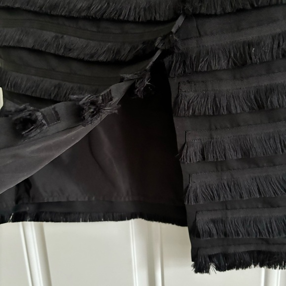 Lord & Taylor 424 Fifth IBIZA Black Fringe Skirt, Size 6 - Picture 6 of 10